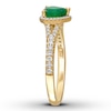 Thumbnail Image 2 of Natural Emerald Ring 1/4 ct tw Diamonds 14K Yellow Gold