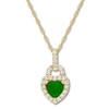 Thumbnail Image 1 of Natural Emerald Necklace 1/4 ct tw Diamonds 14K Yellow Gold