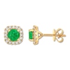 Thumbnail Image 0 of Natural Emerald Earrings 1/4 ct tw Diamonds 14K Yellow Gold