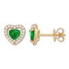 Thumbnail Image 0 of Natural Emerald Earrings 1/5 ct tw Diamonds 14K Yellow Gold