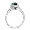 Lab-Created Emerald & White Topaz Ring 10K White Gold