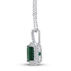 Thumbnail Image 1 of Lab-Created Emerald & White Topaz Necklace 10K White Gold
