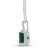 Thumbnail Image 2 of Lab-Created Emerald & White Topaz Necklace 10K White Gold
