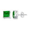 Thumbnail Image 0 of Classic Stud Earrings Lab-Created Emeralds Sterling Silver