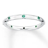 Thumbnail Image 0 of Stackable Ring Lab-Created Emeralds Sterling Silver
