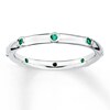 Thumbnail Image 0 of Stackable Ring Lab-Created Emeralds Sterling Silver