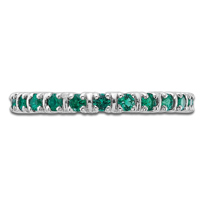 Main Image 3 of Stackable Ring Lab-Created Emeralds Sterling Silver