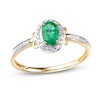 Thumbnail Image 0 of Natural Emerald Ring Diamonds 1/10 ct tw 10K Yellow Gold