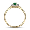 Natural Emerald Ring Diamonds 1/10 ct tw 10K Yellow Gold