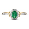 Thumbnail Image 2 of Natural Emerald Ring Diamonds 1/10 ct tw 10K Yellow Gold