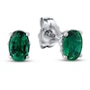 Thumbnail Image 0 of Natural Emerald Earrings Diamond Accents 10K White Gold