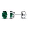 Thumbnail Image 1 of Natural Emerald Earrings Diamond Accents 10K White Gold