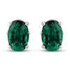 Thumbnail Image 2 of Natural Emerald Earrings Diamond Accents 10K White Gold