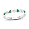 Natural Emerald Ring 1/6 ct tw Diamonds 10K White Gold