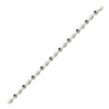 Thumbnail Image 1 of Lab-Created Emerald Bracelet Diamond Accents 10K Yellow Gold