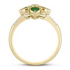 Natural Emerald Ring 1/10 ct tw Diamonds 14K Yellow Gold