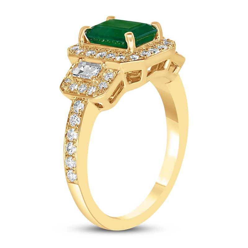 Effy Natural Emerald Ring 3/4 ct tw Diamonds 14K Yellow Gold
