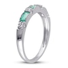 Natural Emerald Ring 1/15 ct tw Diamonds 10K White Gold