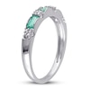 Thumbnail Image 3 of Natural Emerald Ring 1/15 ct tw Diamonds 10K White Gold