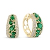 Thumbnail Image 0 of Effy Natural Emerald Earrings 5/8 ct tw Diamonds 14K Yellow Gold