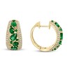 Thumbnail Image 1 of Effy Natural Emerald Earrings 5/8 ct tw Diamonds 14K Yellow Gold