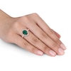 Lab-Created Emerald Ring Diamond Accents 10K Rose Gold