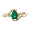 Thumbnail Image 0 of Emerald Ring 1/10 ct tw Diamonds 10K Yellow Gold