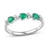 Thumbnail Image 1 of Emerald Ring 1/10 ct tw Diamonds 10K White Gold