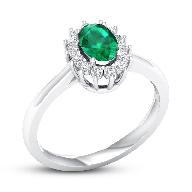lezer wijsvinger Corroderen Emerald Ring 1/5 ct tw Diamonds 10K White Gold | Jared