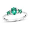 Thumbnail Image 0 of Natural Emerald Ring 1/20 ct tw Diamonds 10K White Gold