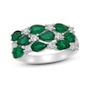 Thumbnail Image 1 of Natural Emerald Ring 1/3 ct tw Diamonds 10K White Gold