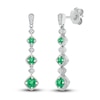 Thumbnail Image 0 of Lab-Created Emerald Earrings 1/20 ct tw Diamonds Sterling Silver