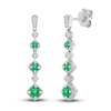 Thumbnail Image 1 of Lab-Created Emerald Earrings 1/20 ct tw Diamonds Sterling Silver