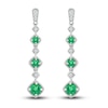 Thumbnail Image 1 of Lab-Created Emerald Earrings 1/20 ct tw Diamonds Sterling Silver