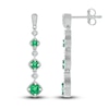 Thumbnail Image 2 of Lab-Created Emerald Earrings 1/20 ct tw Diamonds Sterling Silver