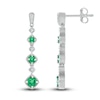 Thumbnail Image 3 of Lab-Created Emerald Earrings 1/20 ct tw Diamonds Sterling Silver