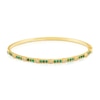 Thumbnail Image 0 of Natural Emerald Bangle Bracelet 1/5 ct tw Diamonds 14K Yellow Gold