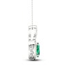 Thumbnail Image 3 of Lab-Created Emerald & White Lab-Created Sapphire Necklace 10K White Gold 18"