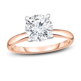 Diamond Solitaire Engagement Ring 1 ct tw Round 14K Rose Gold (I2/I)