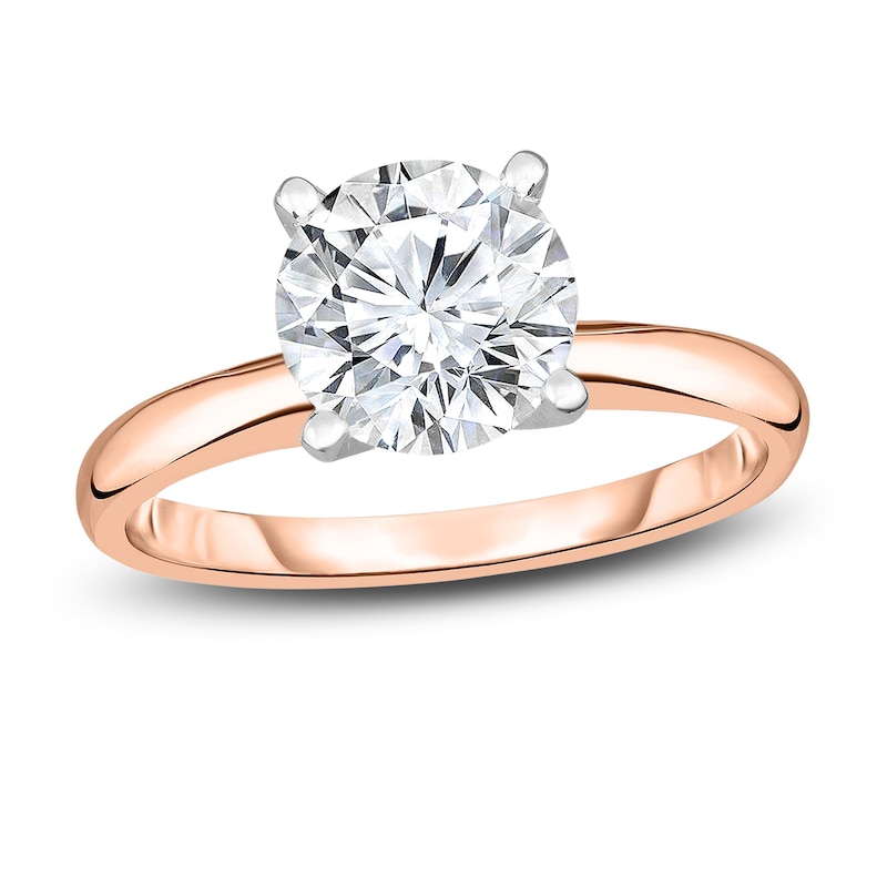 Main Image 1 of Diamond Solitaire Engagement Ring 1 ct tw Round 14K Rose Gold (I2/I)