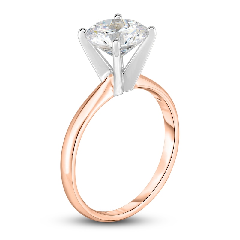 Main Image 2 of Diamond Solitaire Engagement Ring 1 ct tw Round 14K Rose Gold (I2/I)