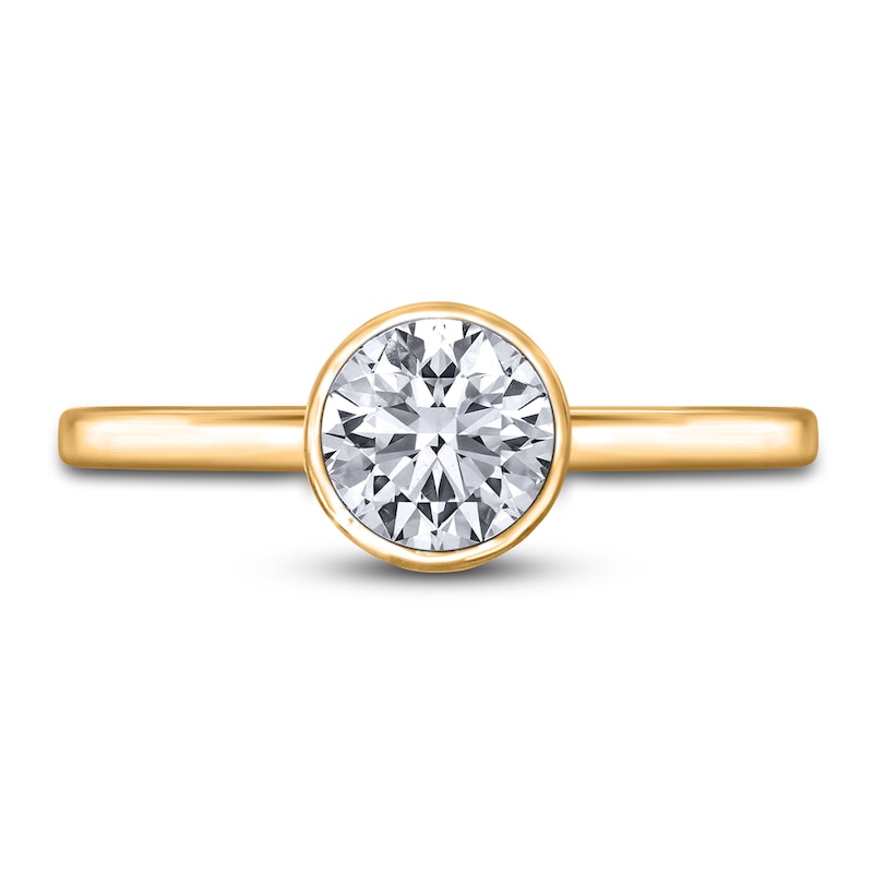 Main Image 3 of Diamond Solitaire Engagement Ring 1 ct tw Bezel-Set Round 14K Yellow Gold (I2/I)