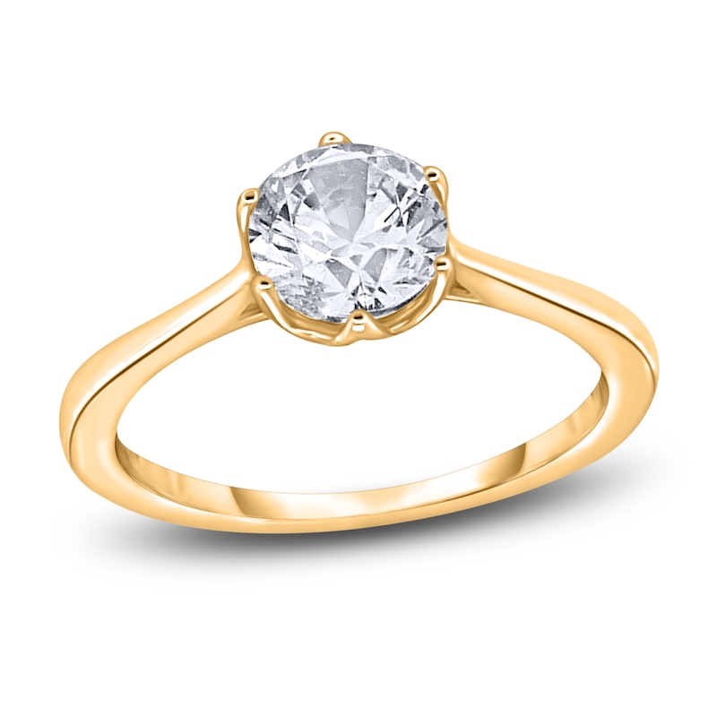 Main Image 1 of Diamond Cathedral Solitaire Engagement Ring 1 ct tw Round 14K Yellow Gold (I2/I)