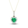 Thumbnail Image 0 of Natural Emerald Pendant Necklace 1/15 ct tw Diamonds 14K Yellow Gold 18"