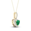 Thumbnail Image 1 of Natural Emerald Pendant Necklace 1/15 ct tw Diamonds 14K Yellow Gold 18"