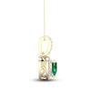 Thumbnail Image 2 of Natural Emerald Pendant Necklace 1/15 ct tw Diamonds 14K Yellow Gold 18"