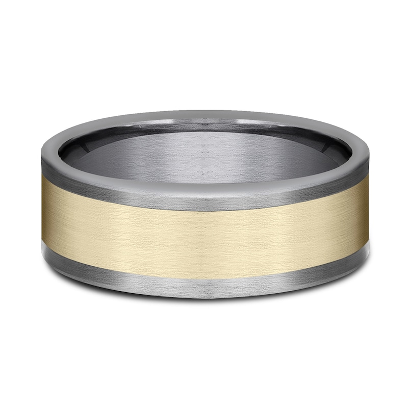 Main Image 3 of Satin Wedding Band 14K Yellow Gold/Tantalum 8.0mm