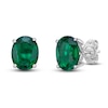 Thumbnail Image 0 of Lab-Created Emerald Stud Earrings 1/8 ct tw Round 10K White Gold