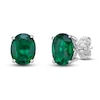 Thumbnail Image 1 of Lab-Created Emerald Stud Earrings 1/8 ct tw Round 10K White Gold