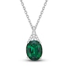 Thumbnail Image 1 of Lab-Created Emerald Pendant Necklace 1/8 ct tw Round 10K White Gold